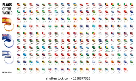 National flags of the countries. Vector illustration on white background