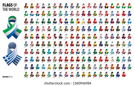 National flags of the countries. Vector illustration on white background