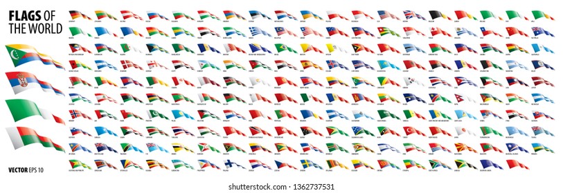 National flags of the countries. Vector illustration on white background