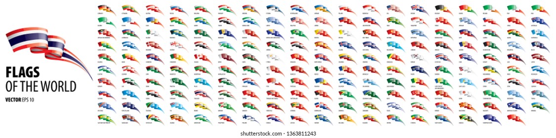 National flags of the countries. Vector illustration on white background