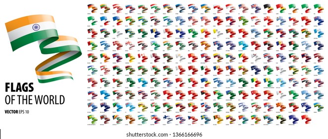 National flags of the countries. Vector illustration on white background