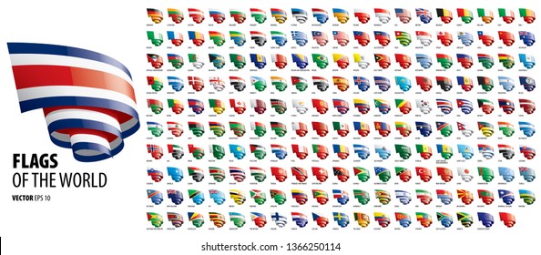 National flags of the countries. Vector illustration on white background