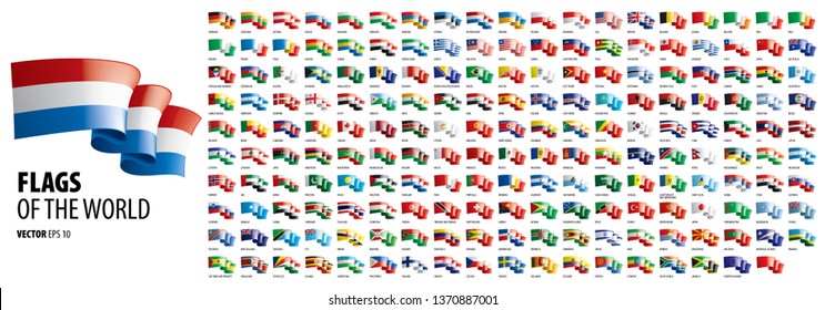 National flags of the countries. Vector illustration on white background