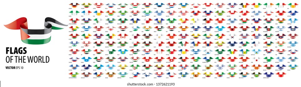 National flags of the countries. Vector illustration on white background