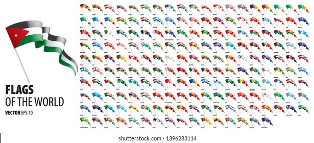 National flags of the countries. Vector illustration on white background