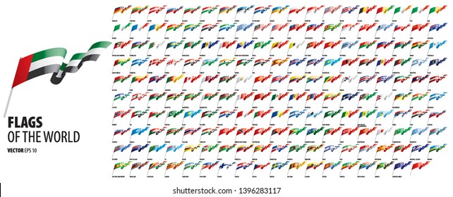 National flags of the countries. Vector illustration on white background