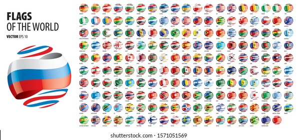 National flags of the countries. Vector illustration on white background