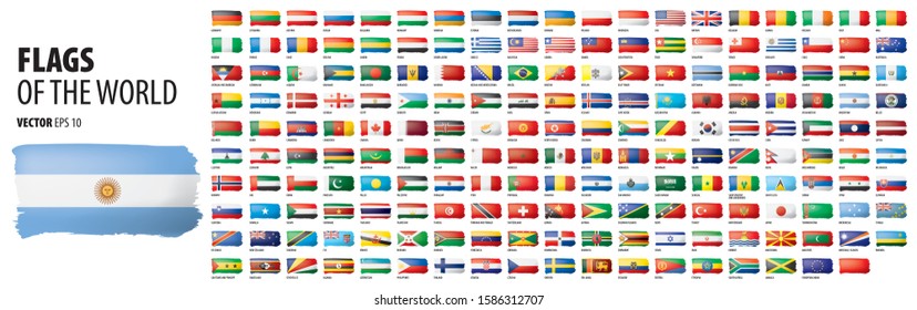 National flags of the countries. Vector illustration on white background