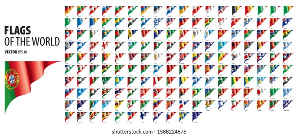 National flags of the countries. Vector illustration on white background