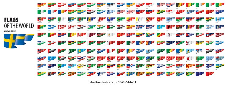 National flags of the countries. Vector illustration on white background