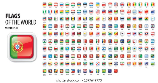 National flags of the countries. Vector illustration on white background