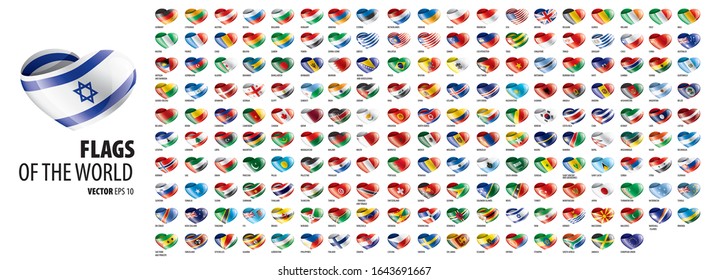 National flags of the countries. Vector illustration on white background