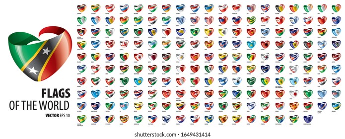 National flags of the countries. Vector illustration on white background