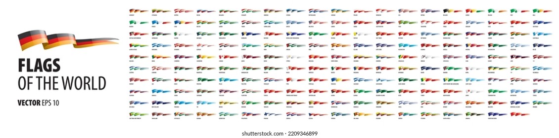 National flags of the countries. Vector illustration on white background