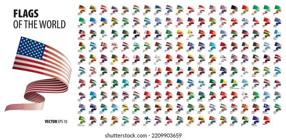 National flags of the countries. Vector illustration on white background