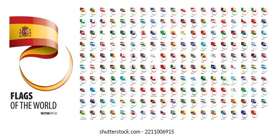 National flags of the countries. Vector illustration on white background