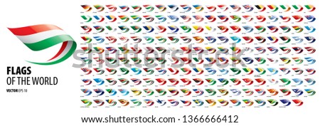 National flags of the countries. Vector illustration on white background