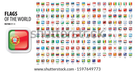 National flags of the countries. Vector illustration on white background
