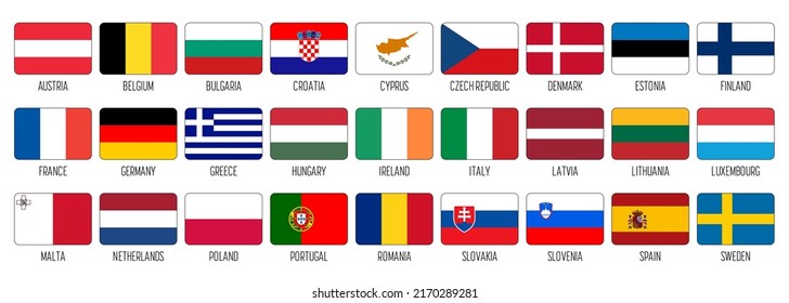 National flags of EU members
