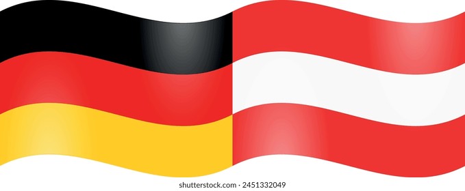 National flags of Germany and Austria