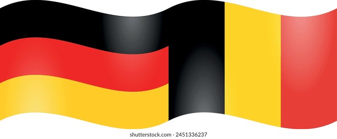 National flags of Germany and Belgium