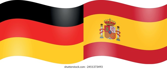 National flags of Germany and Spain