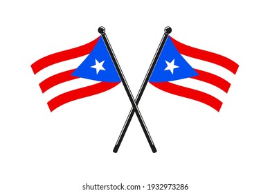 Puerto Rico Emblem Cross Flag Stock Vector (Royalty Free) 733974223 ...