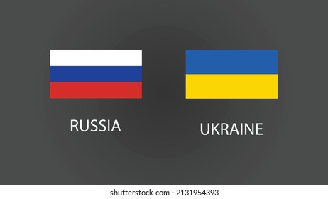 National flags of Russia and Ukraine