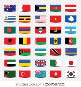 National flags set. World flags. Flags of countries. Countries flags collection.