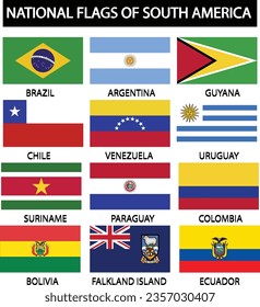 National flags of south america