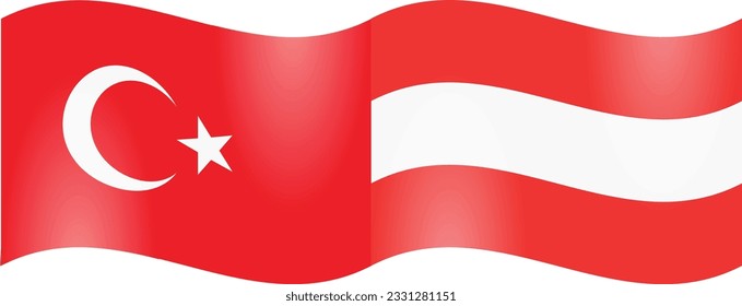 National flags of Turkey and Austria