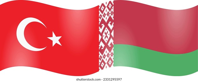 National flags of Turkey and Belarus