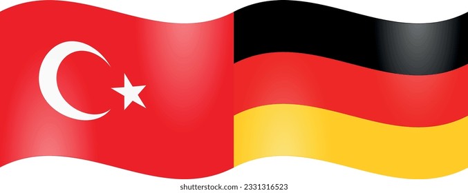 National flags of Turkey and Germany