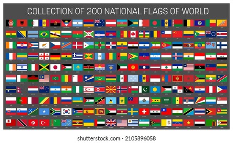 National flags of World countries collection