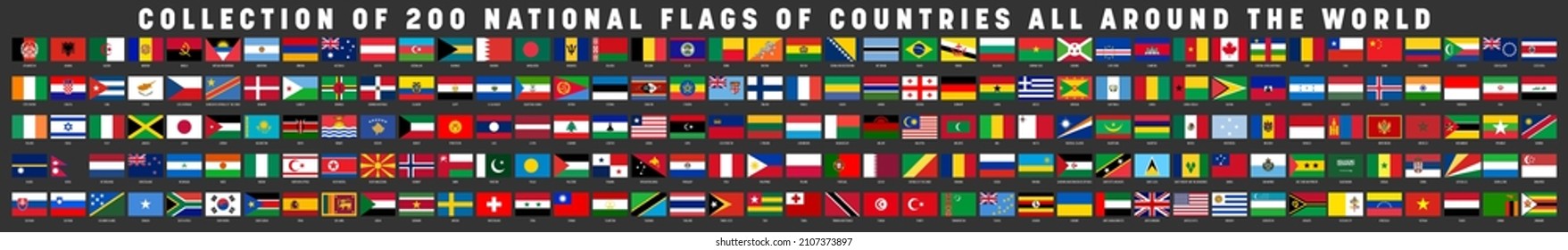 National flags of World countries collection