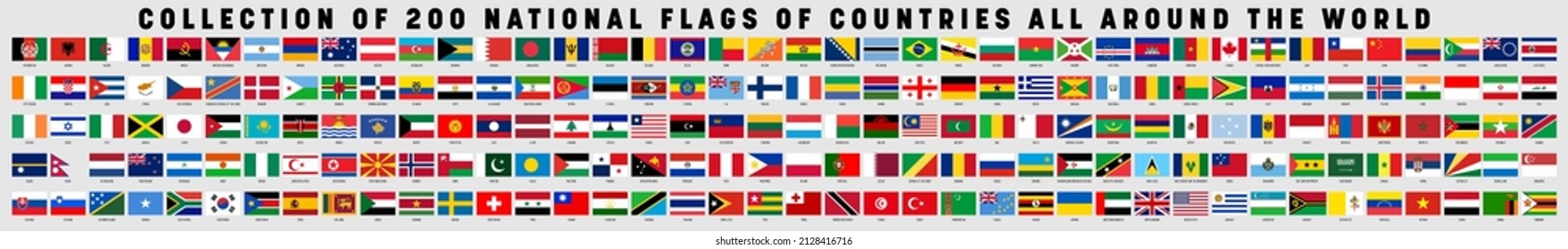 National flags of World countries collection