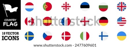 National flags of the world. World flag Set. Country Flags Icon. Vector Illustration. Vector Graphic. EPS 10