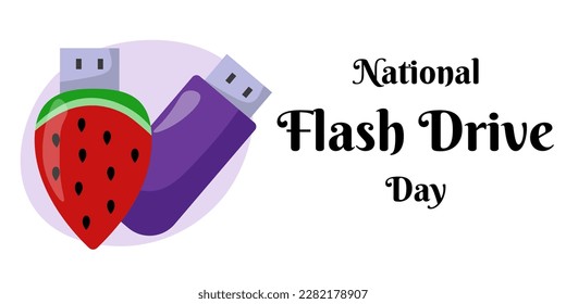 National Flash Drive Day, Idea for a horizontal poster, banner, postcard or flyer vector illustration