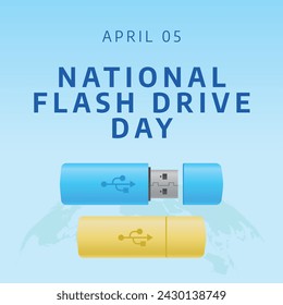 National Flash Drive Day vector design template good for celebration usage. flash drive design illustration. flat design. eps 10.