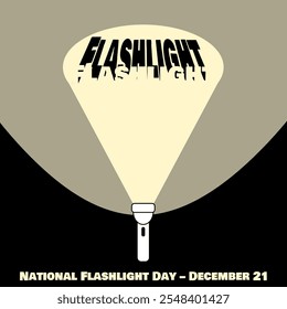 National Flashlight Day is celebrated on December 21st. A flashlight that shines a word in the dark.