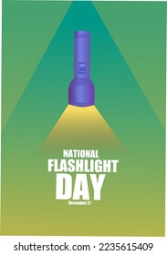 National flashlight day December 21 vector illustration, suitable for web banner, poster or card