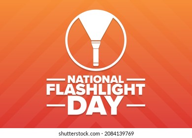 National Flashlight Day. Holiday concept. Template for background, banner, card, poster with text inscription. Vector EPS10 illustration