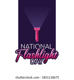 National Flashlight Day Vector Illustration. Suitable for greeting card poster and banner.