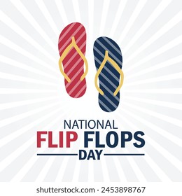 National Flip Flops day. Holiday concept. Template for background, banner, card, poster with text inscription. Vector illustration.