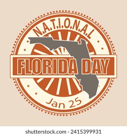 National Florida Day Vintage Badge and Sign