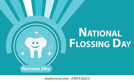 National Flossing Day vector banner design. Happy National Flossing Day modern minimal graphic poster illustration.