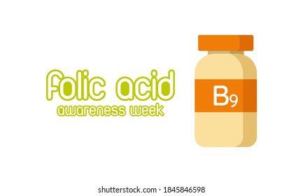 National Folic Acid Awareness Week, observed during the second week of January every year, brings much needed attention to this crucial vitamin that is especially important to women. vector graphics.
