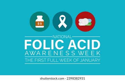 National Folic Acid Awareness Week vector template design.