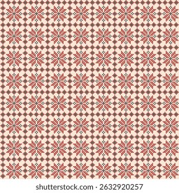 Folclore nacional balkan bordado estilo em vermelho e preto. Padrão sem emenda floral ornamental