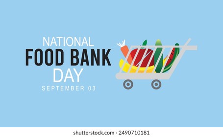 national food bank day is observed every year on September.Holiday concept. background, placard, banner design template Vector illustration background design.